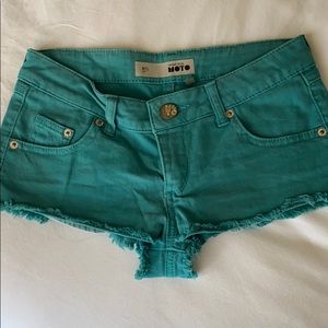 Top shop teal bootie shorts